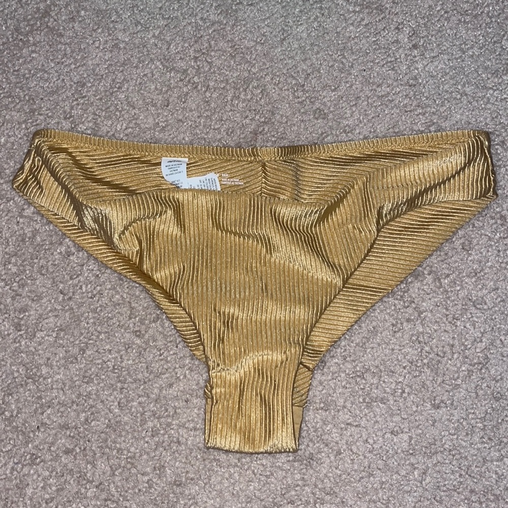 gold shimmery aerie bikini bottoms